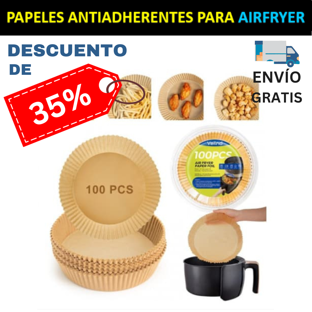 Papeles Antiadherentes para Air Fryer MB™ 100 Uds