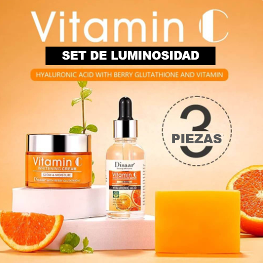 Combo Ritual Facial 360° | Set de Cuidado Facial 3 en 1 Con Vitamina C + GRATIS Toalla Facial Compresa – Fría y Caliente
