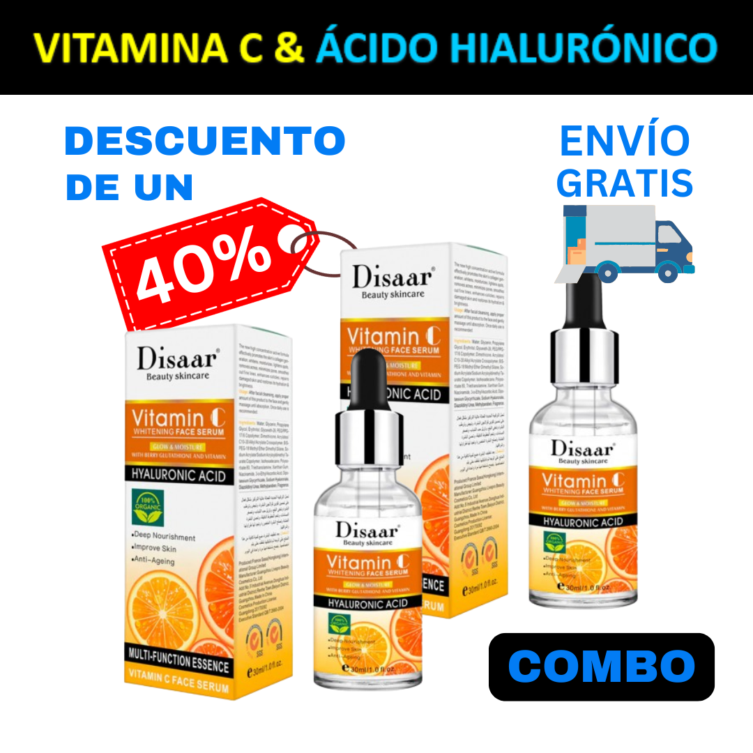 Combo de 2 Sérums de Vitamina C con Ácido Hialurónico