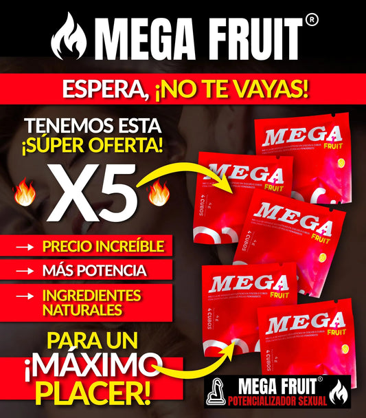 🔥 COMBO Mega Fruit X4 | 5 Sobres (20 Pastillas) – Potenciador Sexual Masculino 💪