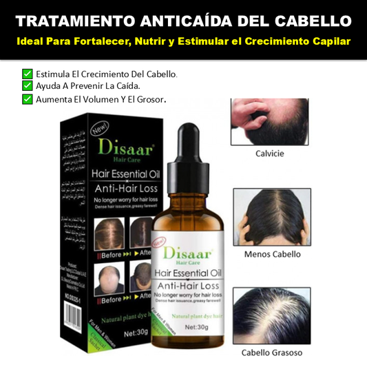 🧴 Tratamiento Anticaída Del Cabello Con Aceite Esencial, 30 Grs., De Disaar