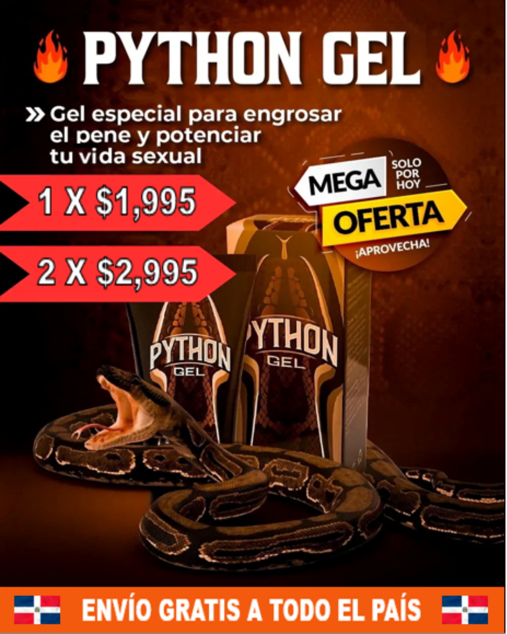 💪🏻 Python Gel Engrosamiento y Potenciador de Miembro🔥 (ORIGINAL)