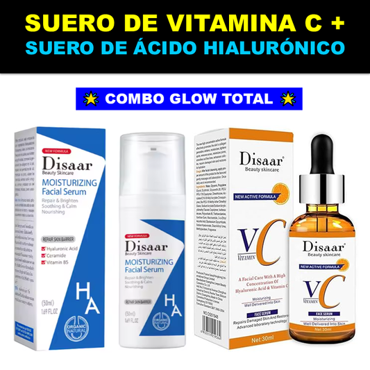 Combo Glow Total | Suero de Ácido Hialurónico + Suero de Vitamina C